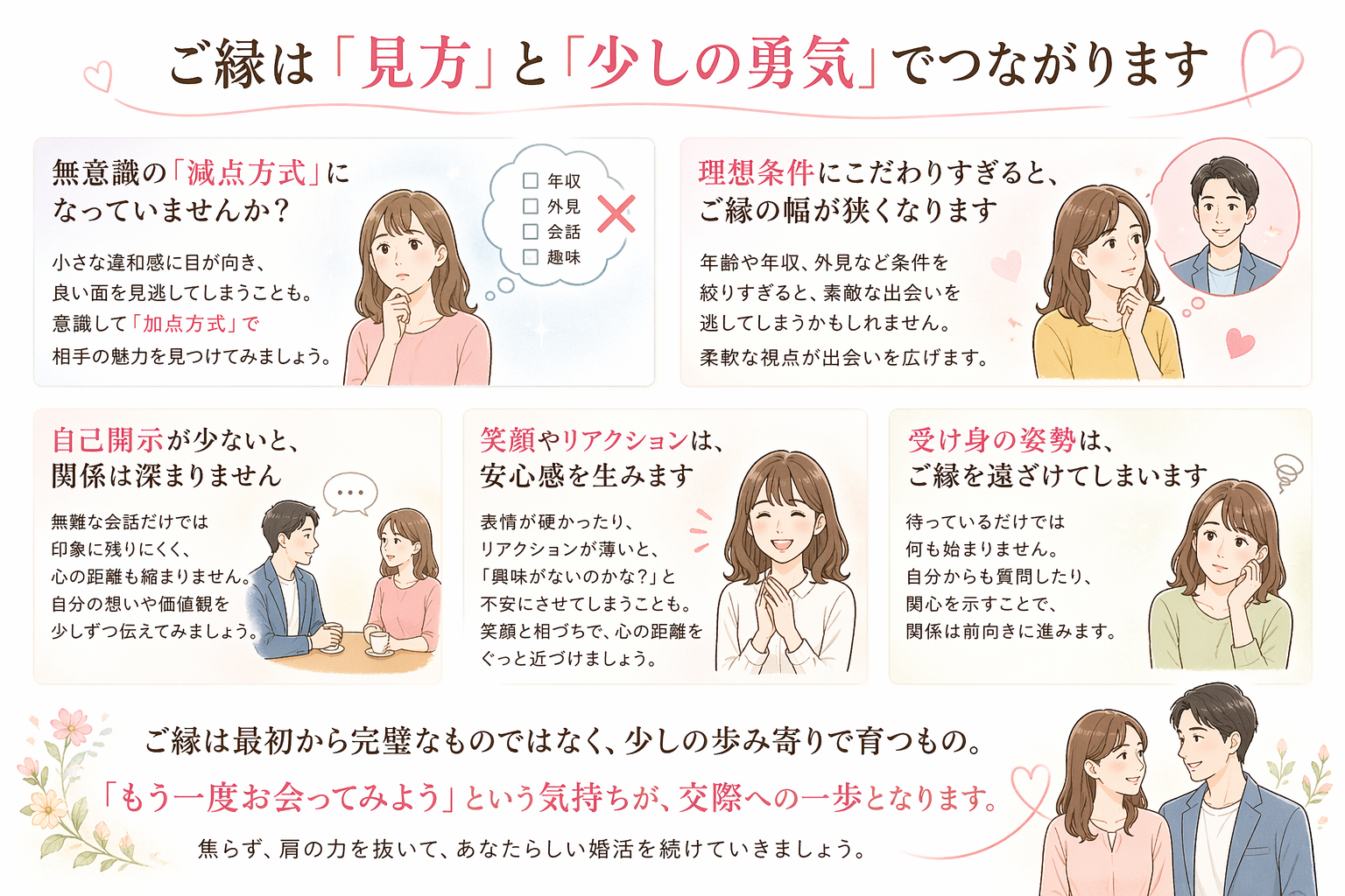 先日、婚活を続けていて中だるみで「お見合いが組めない」と言う女性のお話をしました。